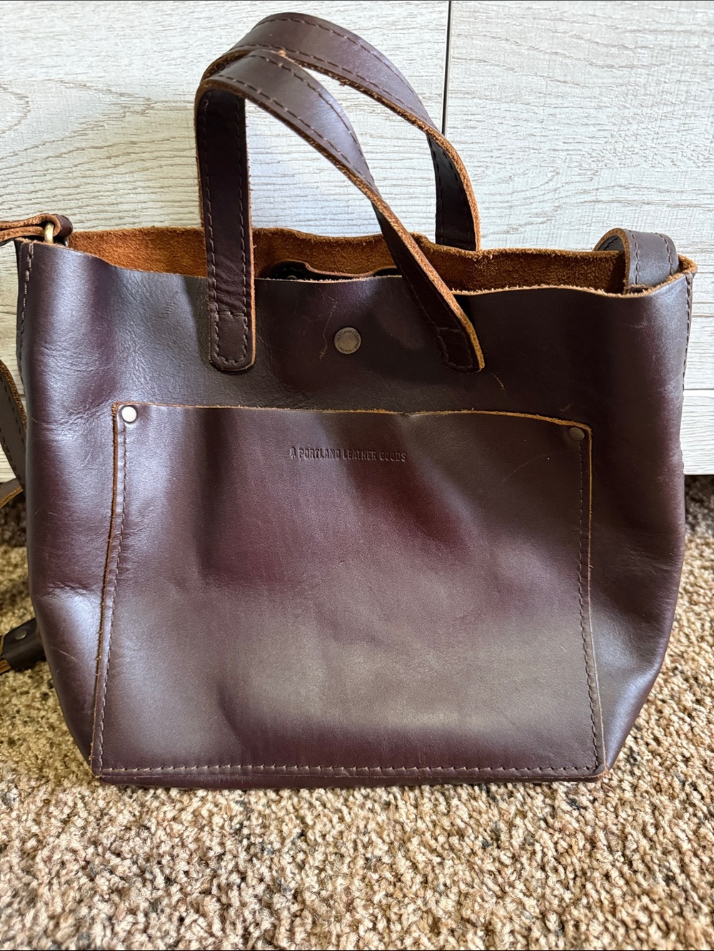 Portland Leather Small Brown Leather Tote